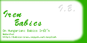 iren babics business card